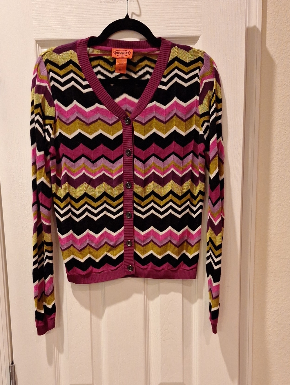 Missoni for Target - Purple Chevron Knit Vneck Cardigan Sweater - Medium